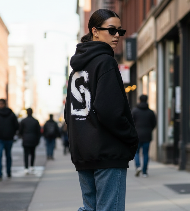 Brushed Logo - Oversized Unisex Hoodie