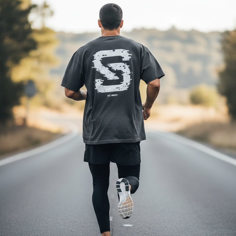 Glitch Logo (White) - Oversized Faded T-Shirt