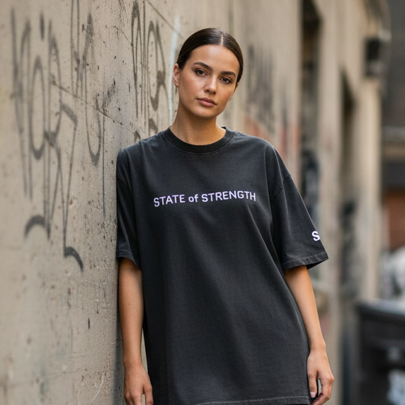 Glitch Logo (White) - Oversized Faded T-Shirt