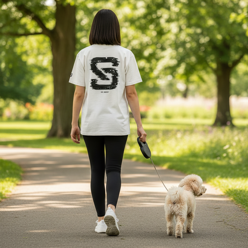 Glitch Logo (Black) - Oversized Faded T-Shirt