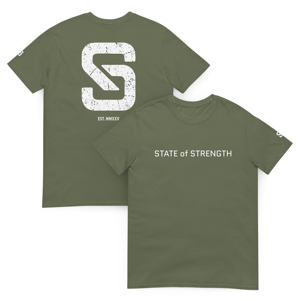 Military green Tshirt with imperfect logo