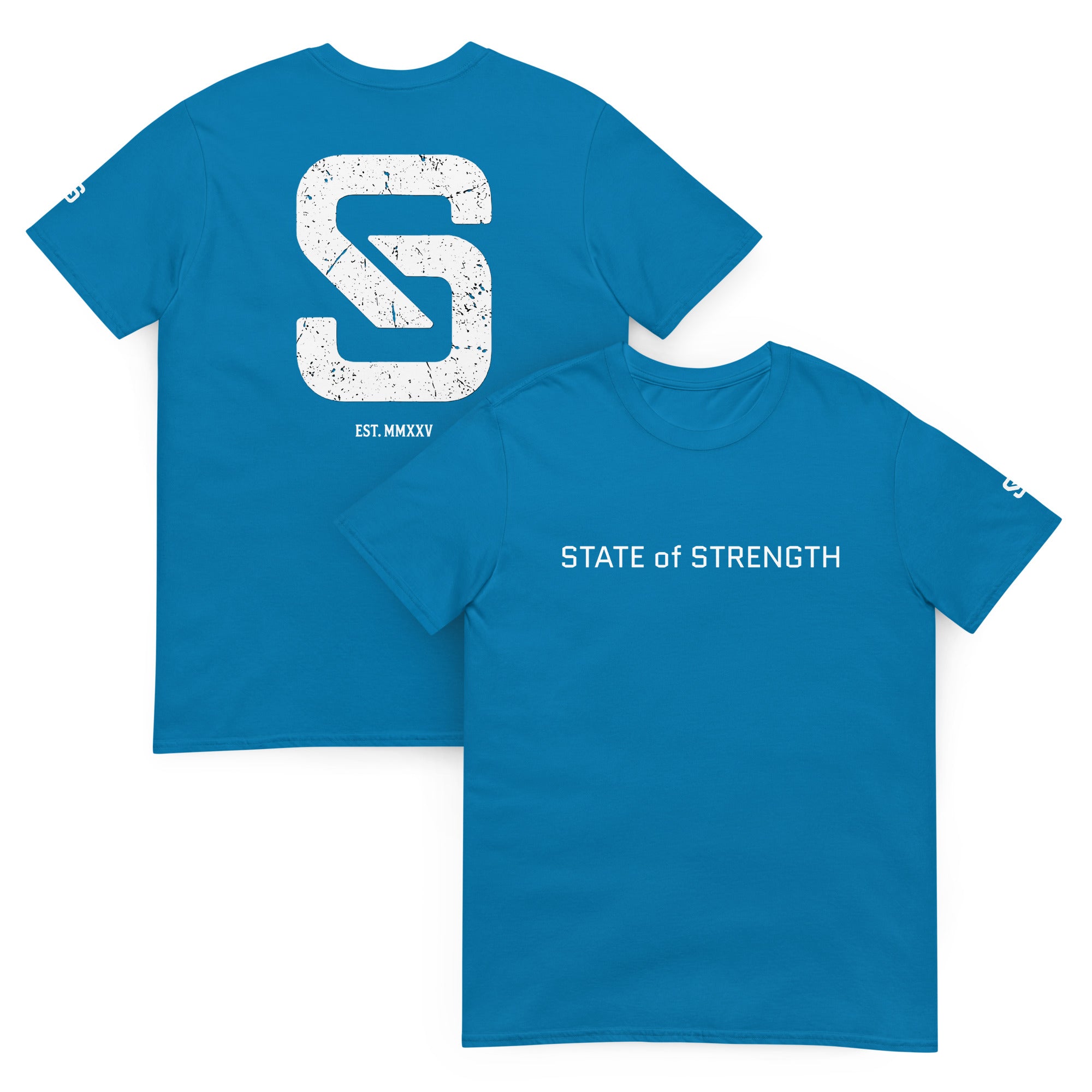 Sapphire Blue Tshirt with imperfect logo
