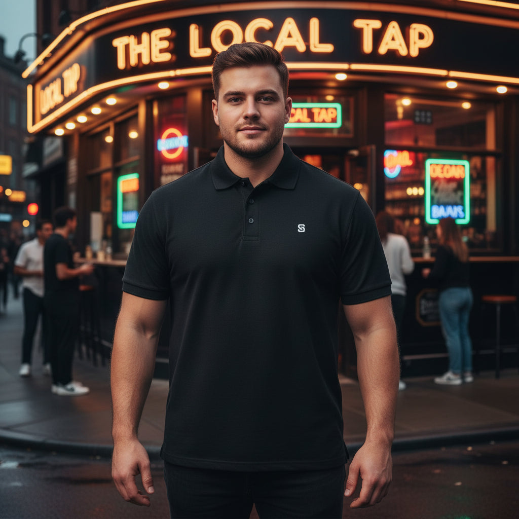 Pique Polo Shirt - White Logo