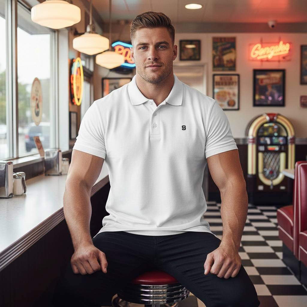 Pique Polo Shirt - Black Logo