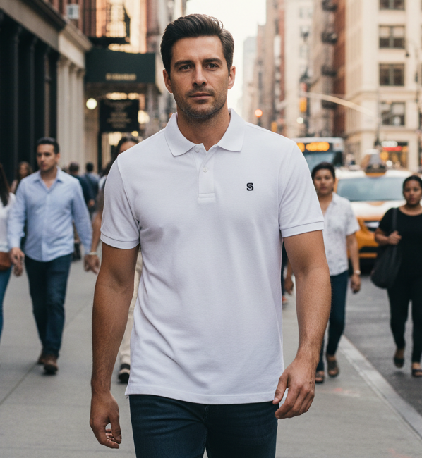 Pique Polo Shirt - Black Logo